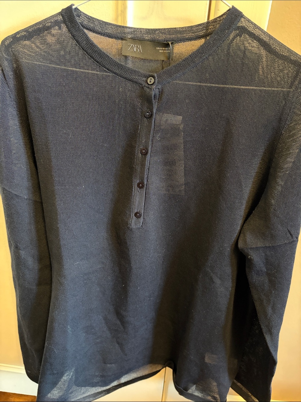 Zara women’s  Dark Navy Long-Sleeve top new with tags